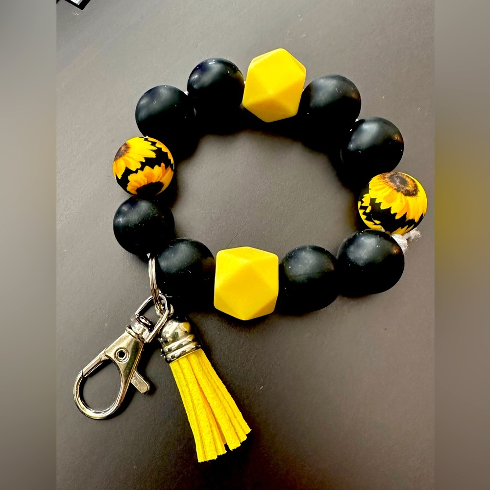 Sunflower key chain wristlet